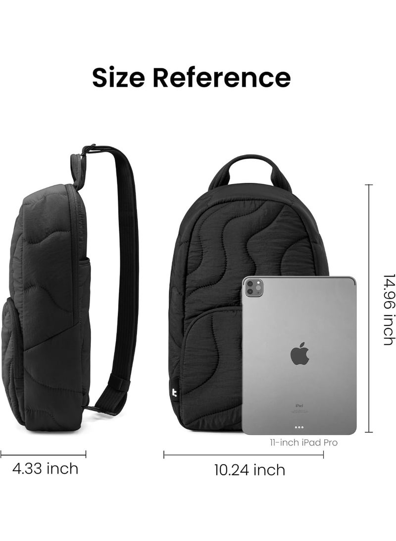 Tomtoc Terra-T36 Light Sling Backpack 10L – Quilted Puffy Crossbody Travel Daypack, Fits 11-Inch iPad Pro (2024–2025) & iPad Air (2024), Lightweight Unisex Chest Bag - Image 2